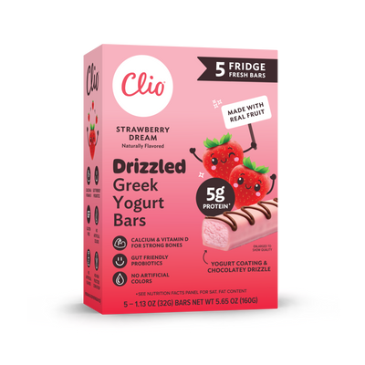 Refrigerated Greek Yogurt Bars - Drizzled 5 Pack - Strawberry Dream