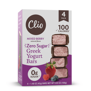 Refrigerated Greek Yogurt Bars - Full Size 4 Pack - Zero Sugar Mixed Berry