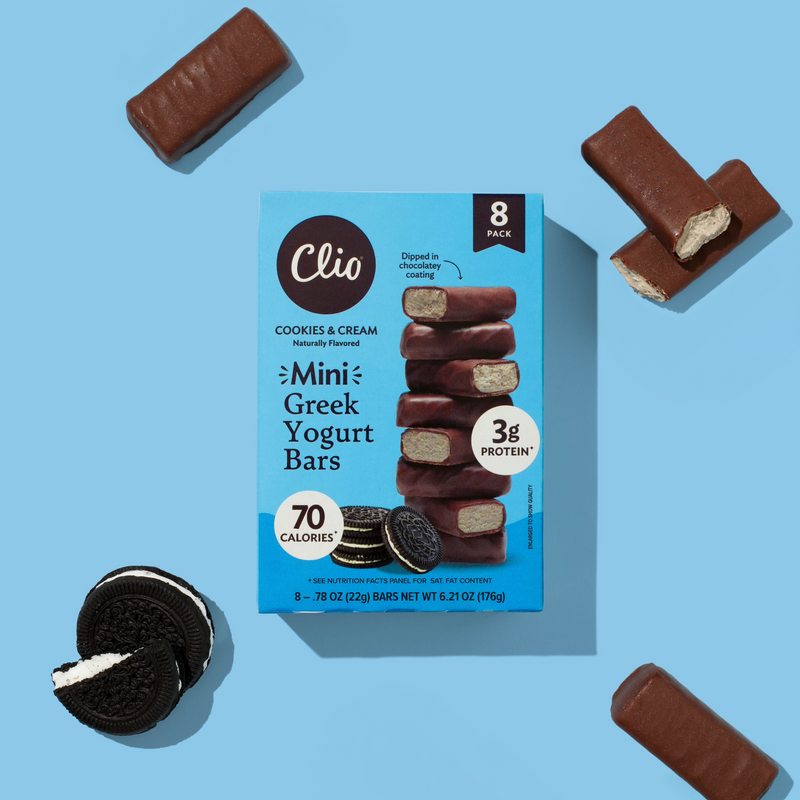 Refrigerated Greek Yogurt Bars - Mini Size 8 Pack - Cookies & Cream