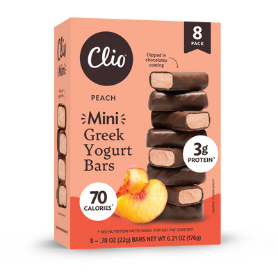 Refrigerated Greek Yogurt Bars - Mini Size 8 Pack - Peach