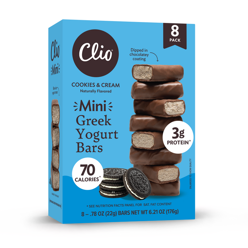 Refrigerated Greek Yogurt Bars - Mini Size 8 Pack - Cookies & Cream