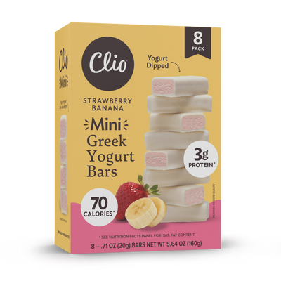 Refrigerated Greek Yogurt Bars - Mini Size 8 Pack - Yogurt Dipped Strawberry Banana