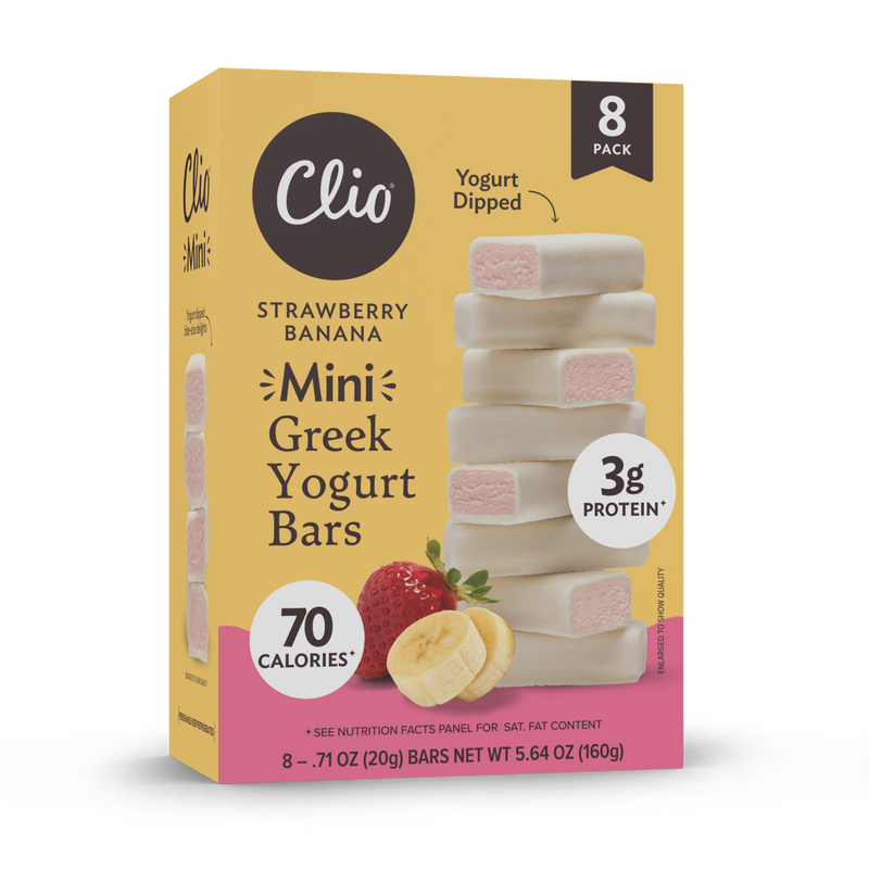 Refrigerated Greek Yogurt Bars - Mini Size 8 Pack - Yogurt Dipped Strawberry Banana